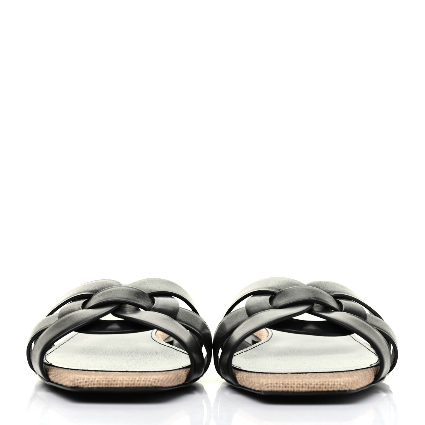 Calfskin Nu Pied 05 Slide Sandals 41 Black