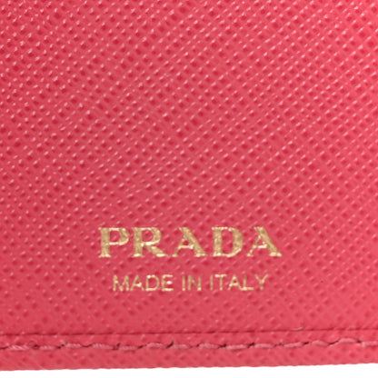 Prada Saffiano Metal Compact Wallet Peonia Begonia 6 of 9