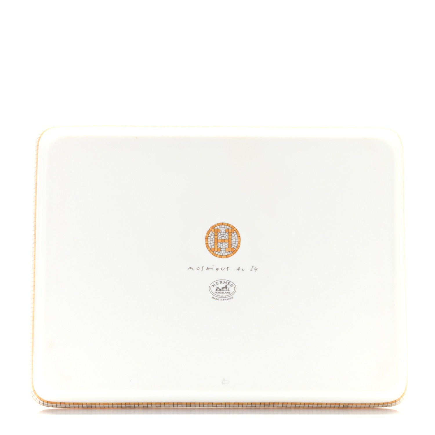 Hermes Porcelain Mosaique au 24 Gold Sushi Plate 2 of 5