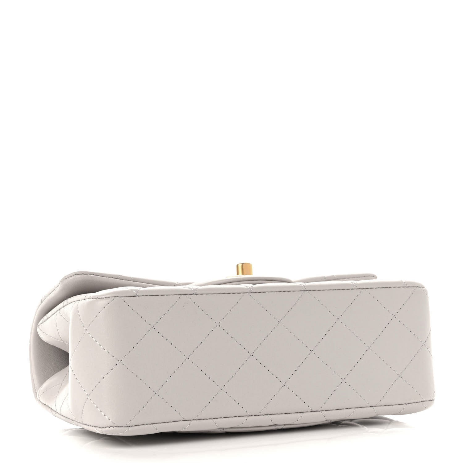 Chanel Lambskin Quilted Mini Top Handle Rectangular Flap Grey 4 of 8