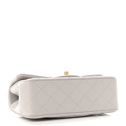 Chanel Lambskin Quilted Mini Top Handle Rectangular Flap Grey 4 of 8