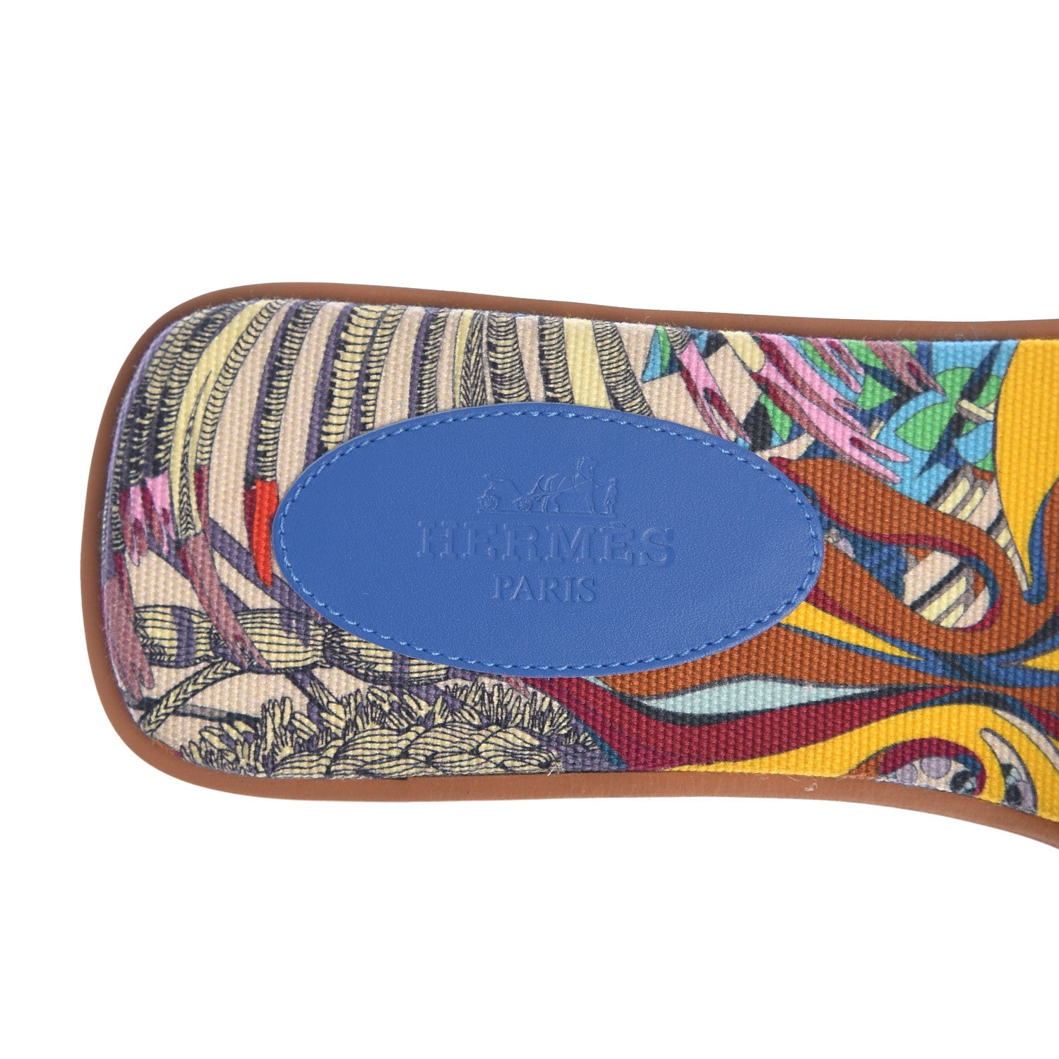 Hermes Calfskin Oran Sandals 37 Bleu Zanzibar 7 of 8