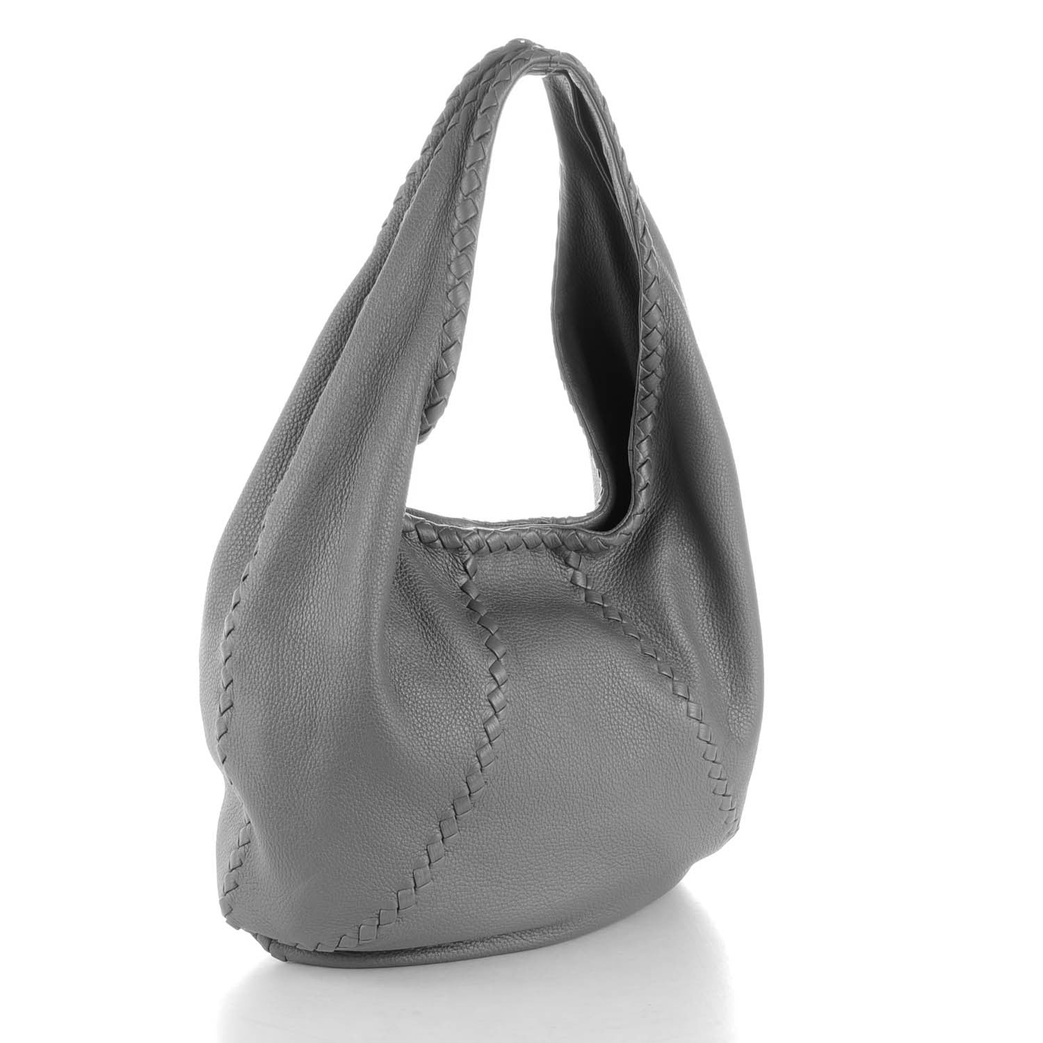 Bottega Veneta Cervo Deerskin Large Hobo Nero Light Grey 3 of 8
