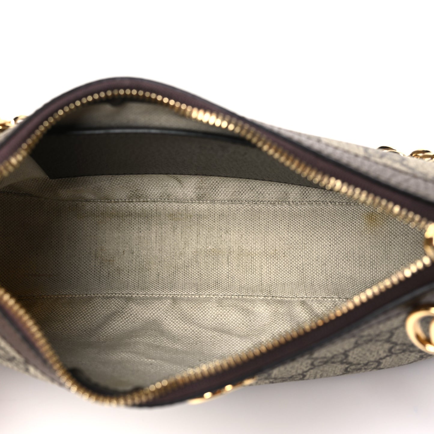 GG Supreme Monogram Textured Dollar Calfskin Web Small Ophidia GG Handbag Beige Ebony New Acero