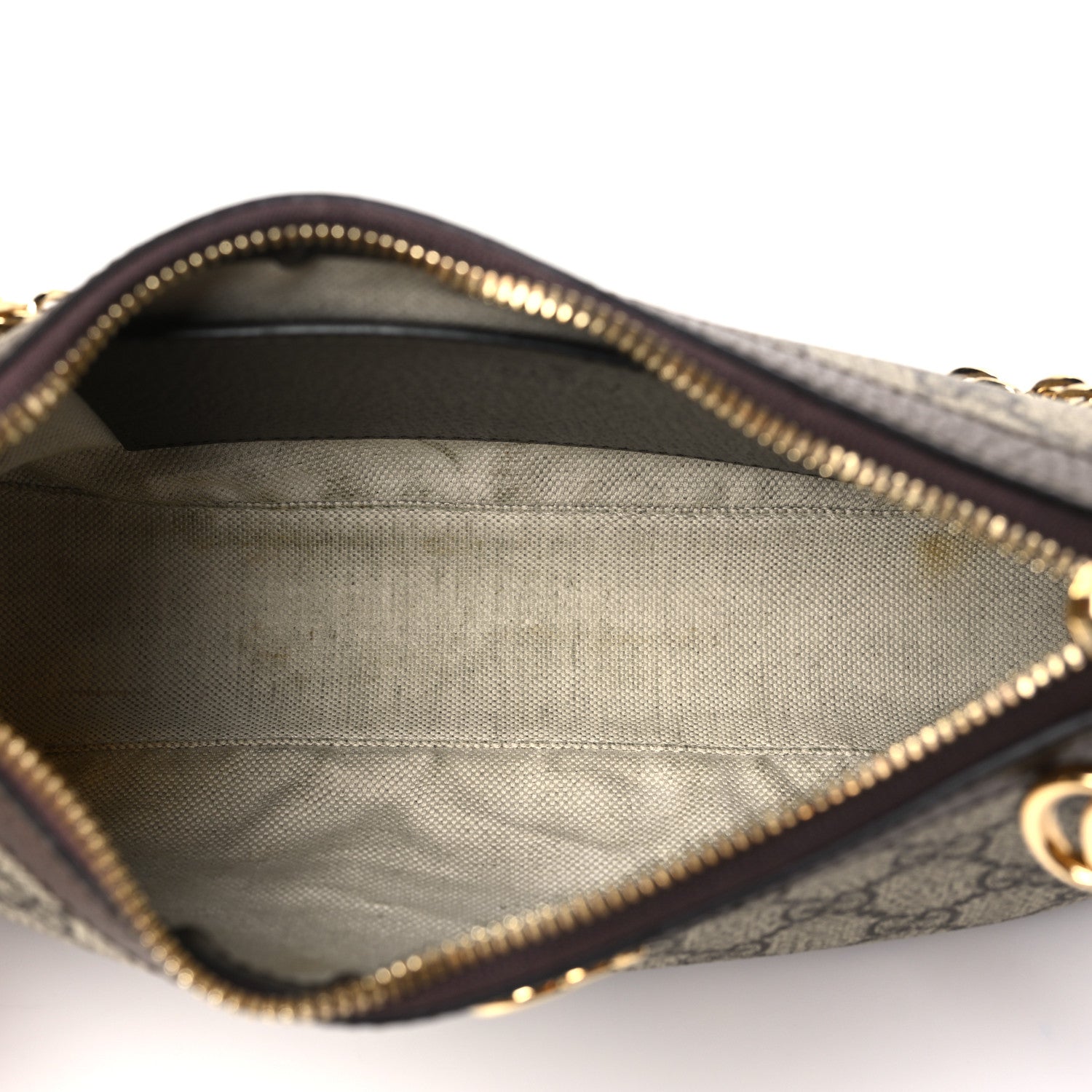Gucci GG Supreme Monogram Textured Dollar Calfskin Web Small Ophidia GG Handbag Beige Ebony New Acero 5 of 10