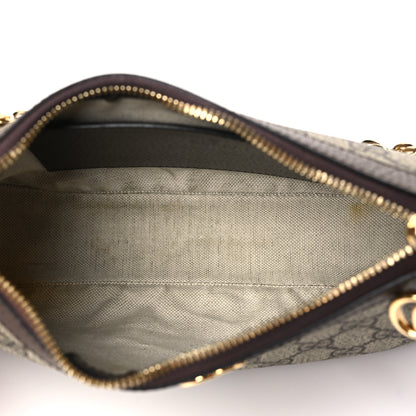 Gucci GG Supreme Monogram Textured Dollar Calfskin Web Small Ophidia GG Handbag Beige Ebony New Acero 5 of 10