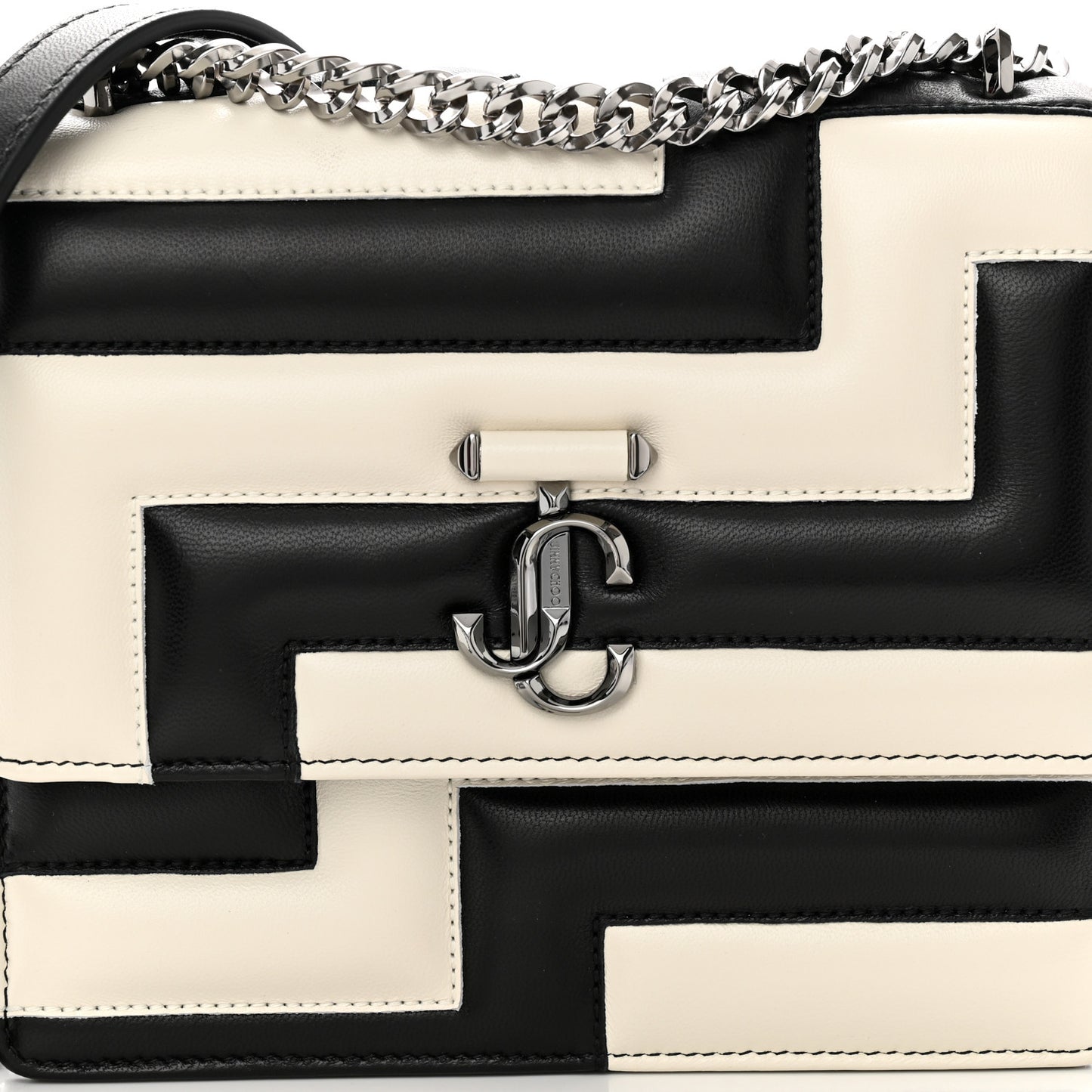 Nappa Quilted Avenue Quad Shoulder Bag White Black