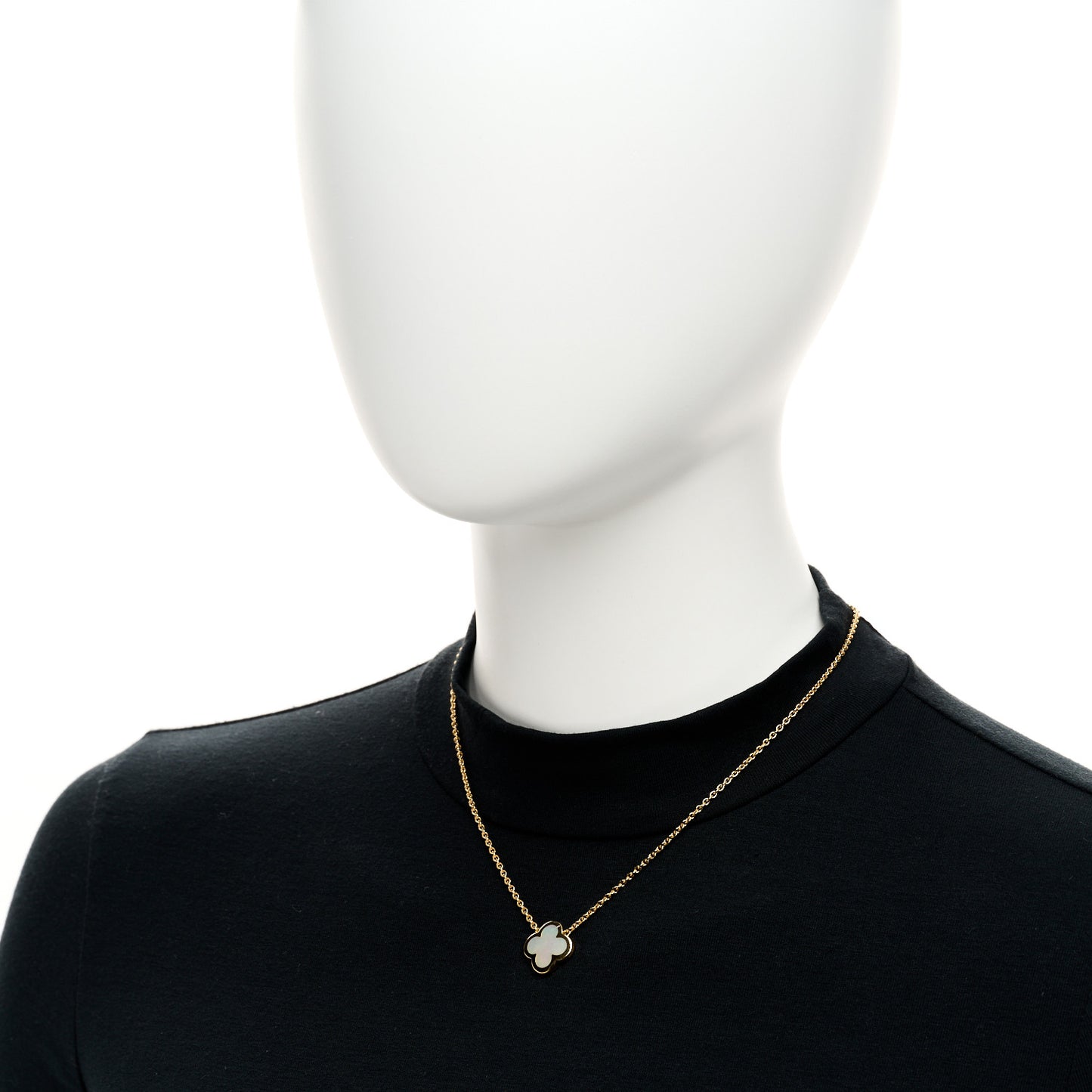 18K Yellow Gold Mother of Pearl Pure Alhambra Pendant Necklace