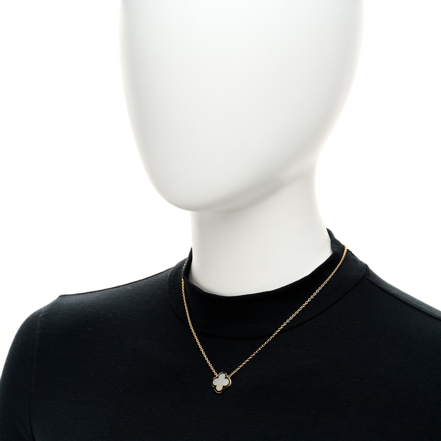 Van Cleef & Arpels 18K Yellow Gold Mother of Pearl Pure Alhambra Pendant Necklace 2 of 7