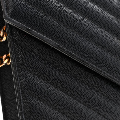 Saint Laurent Grain De Poudre Matelasse Chevron Medium Monogram Satchel Black 12 of 20