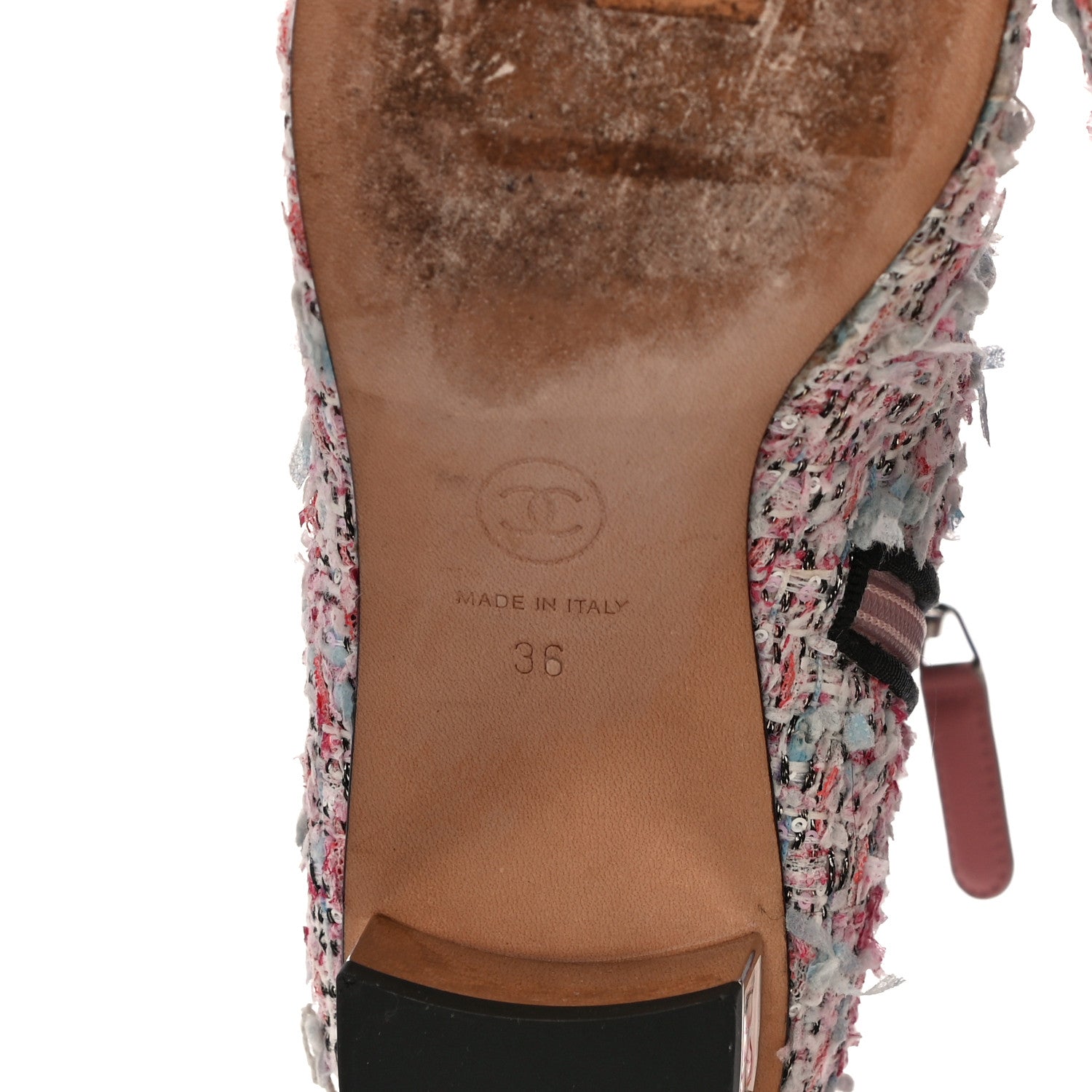 Chanel Tweed Cap Toe CC Short Boots 36 Pink Blue Black 11 of 19