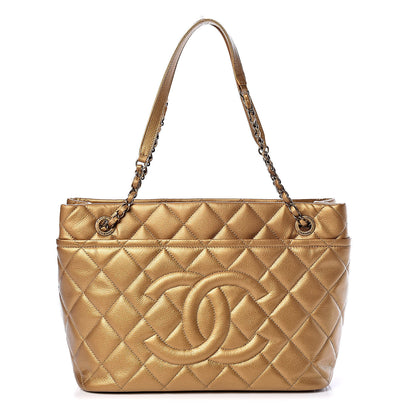Chanel Metallic Caviar Quilted CC Timeless Tote Dark Gold 1 of 11
