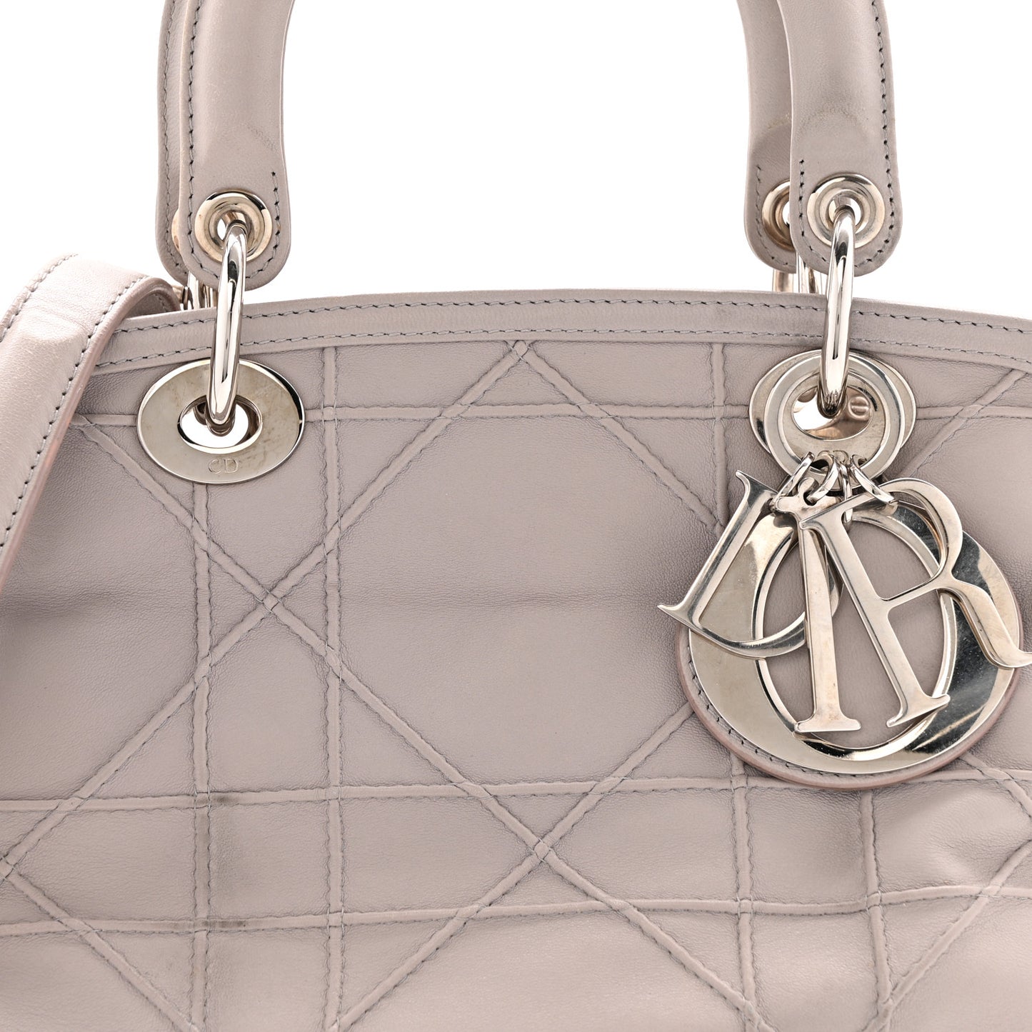 Lambskin Cannage Medium Granville Tote Grey
