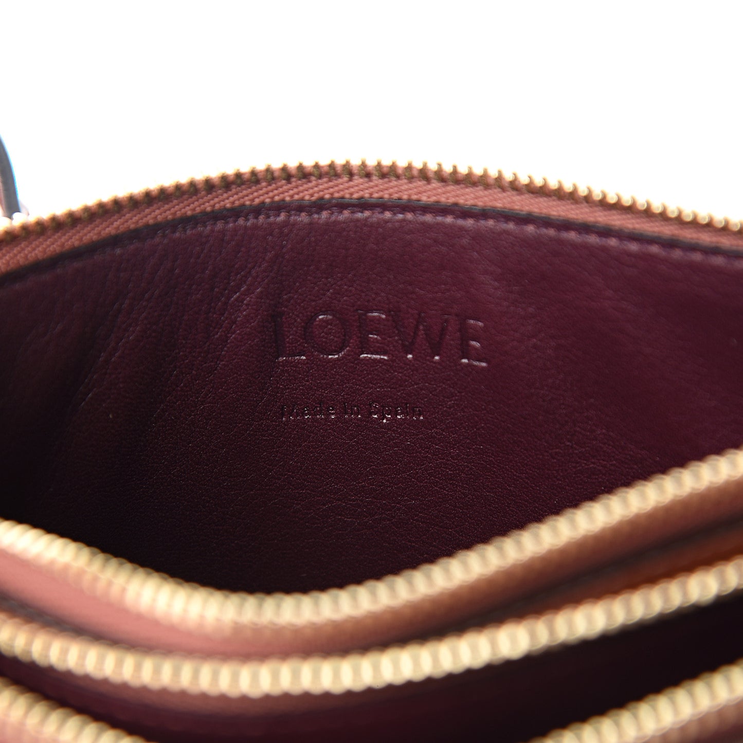 Calfskin Gate Double Zip Pouch Crossbody Brick