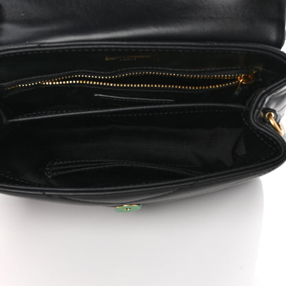 Saint Laurent Calfskin Y Quilted Monogram Toy Loulou Crossbody Bag Black 6 of 12
