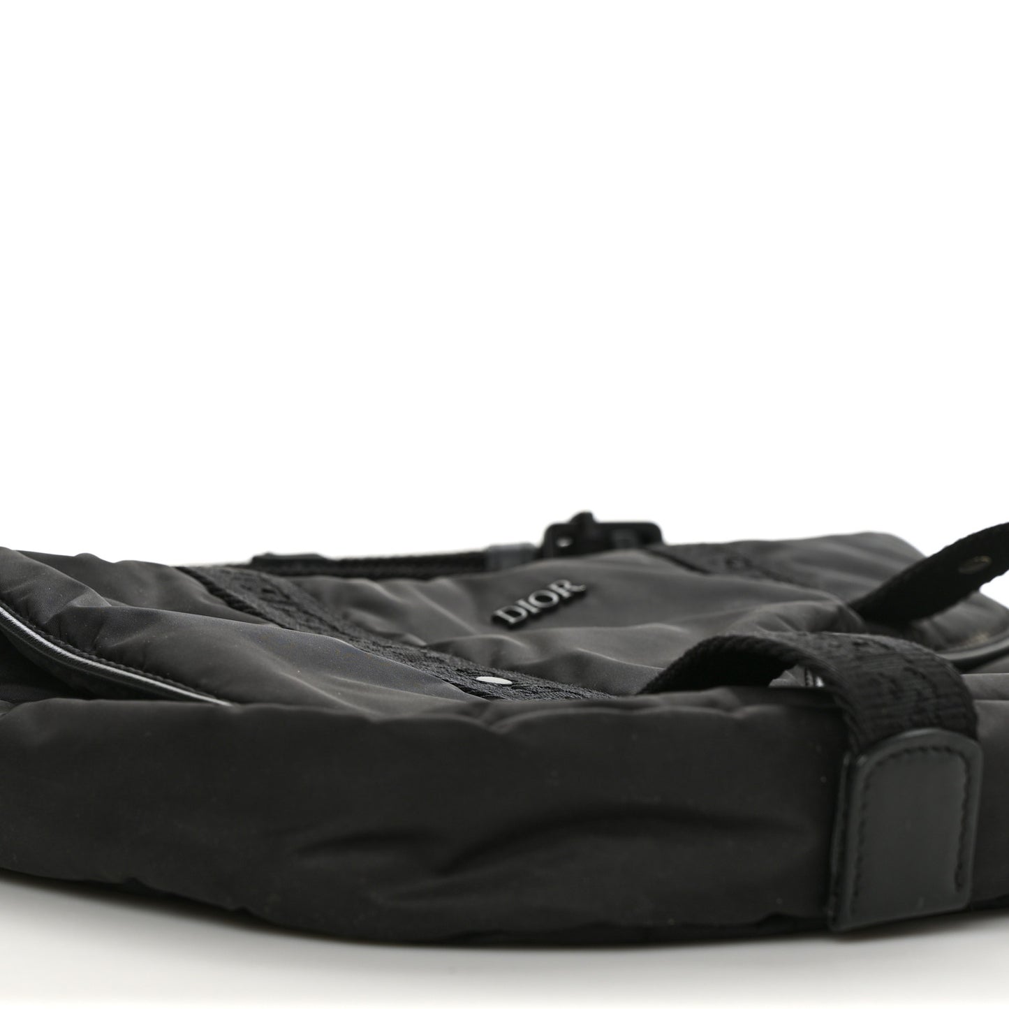 HOMME Nylon Saddle Messenger Bag Black