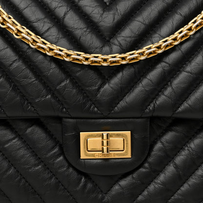 Chanel Aged Calfskin Chevron Quilted 2.55 Reissue 226 Flap Black 8 of 11