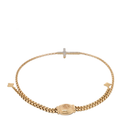 David Yurman 18K Yellow Gold Diamond Petite Pave Cross Chain Bracelet 2 of 3