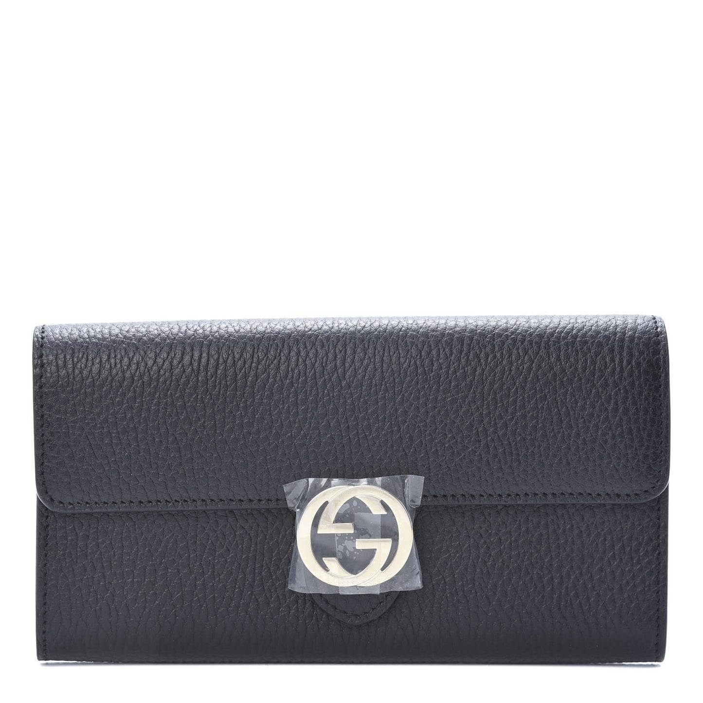 Dollar Calfskin Interlocking G Continental Wallet Black