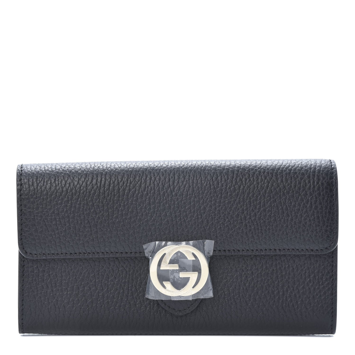 Gucci Dollar Calfskin Interlocking G Continental Wallet Black 1 of 8