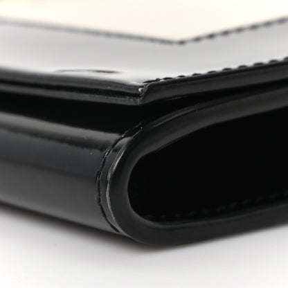Saint Laurent Nappa Patent Calfskin Two-Toned Monogram Pouch Alabastro Black 10 of 10