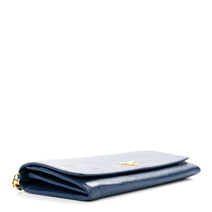 Prada Vitello Move Metal Oro Chain Wallet Bluette 4 of 14