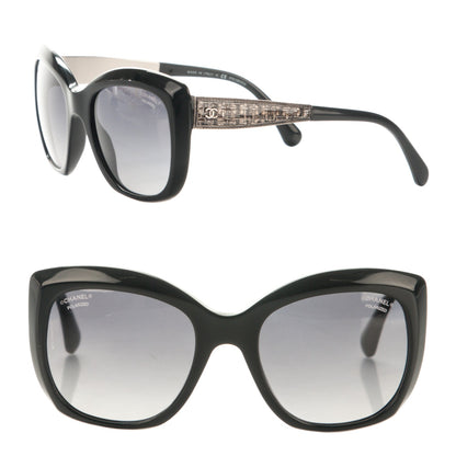 Chanel Polarized Tweed CC Sunglasses 5347 Black 1 of 6