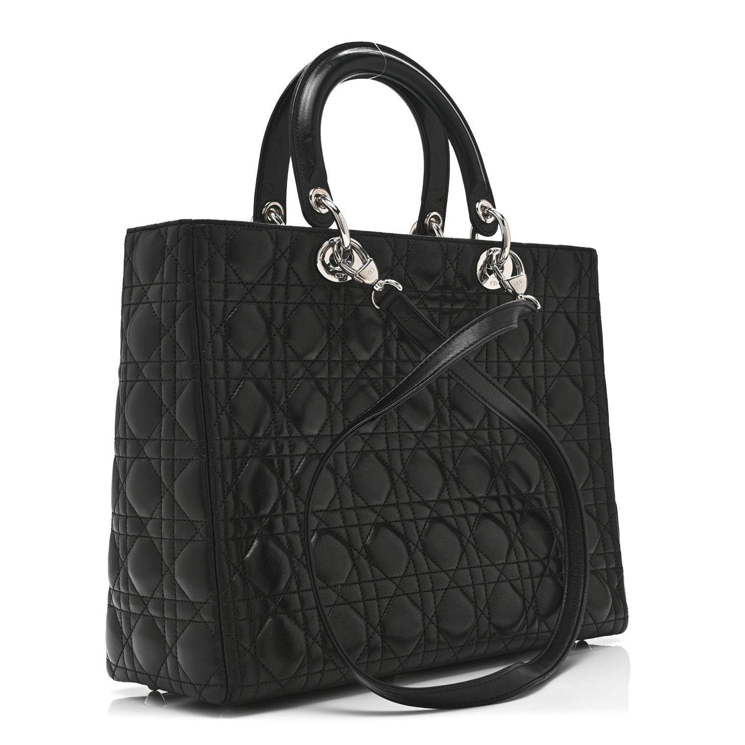 Christian Dior Lambskin Cannage Large Lady Dior Black 3 of 10