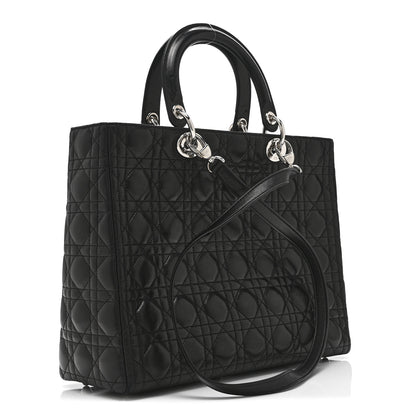 Christian Dior Lambskin Cannage Large Lady Dior Black 3 of 10