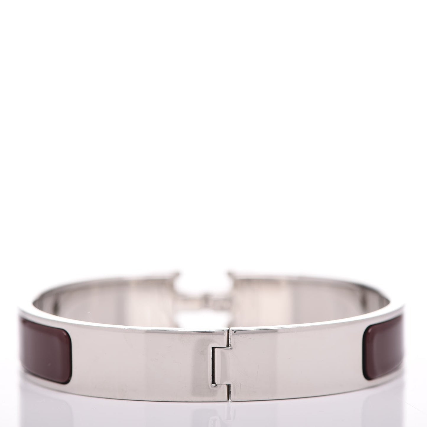 Enamel Narrow Clic Clac H Bracelet GM Chocolate