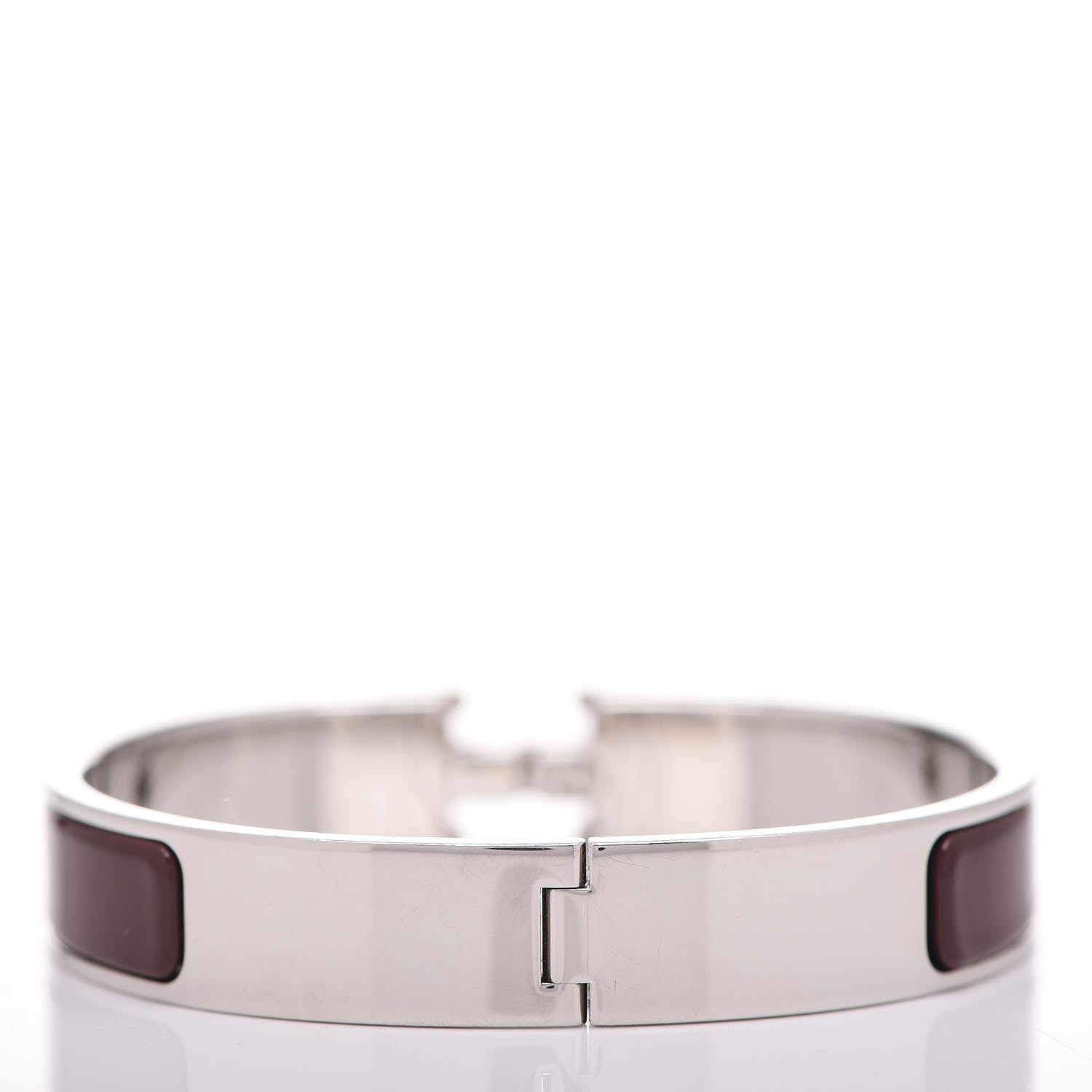 Hermes Enamel Narrow Clic Clac H Bracelet GM Chocolate 3 of 6