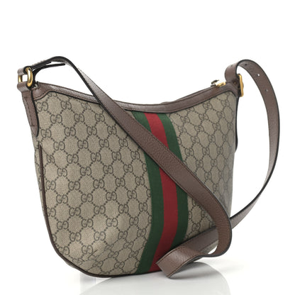Gucci GG Supreme Monogram Web Small Ophidia Half Moon Hobo Brown 3 of 16