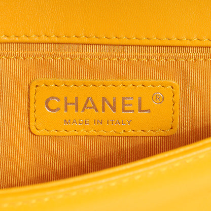 Chanel Lambskin Quilted Small Boy Flap Yellow 6 of 8
