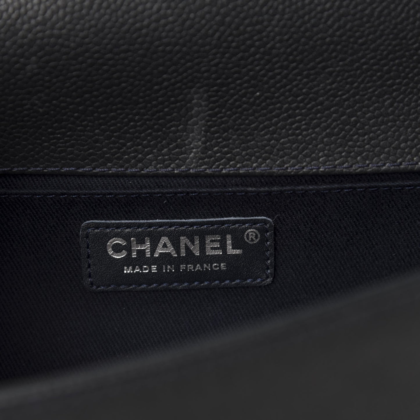 Caviar Stitched Medium Boy Flap Blue