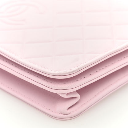 Chanel Lambskin Quilted Diamond CC Wallet On Chain WOC Pink 9 of 11