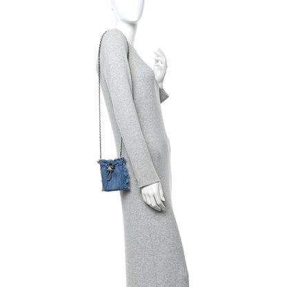 Chanel Denim Quilted Mood Mini Bucket With Chain Blue Multicolor 2 of 13