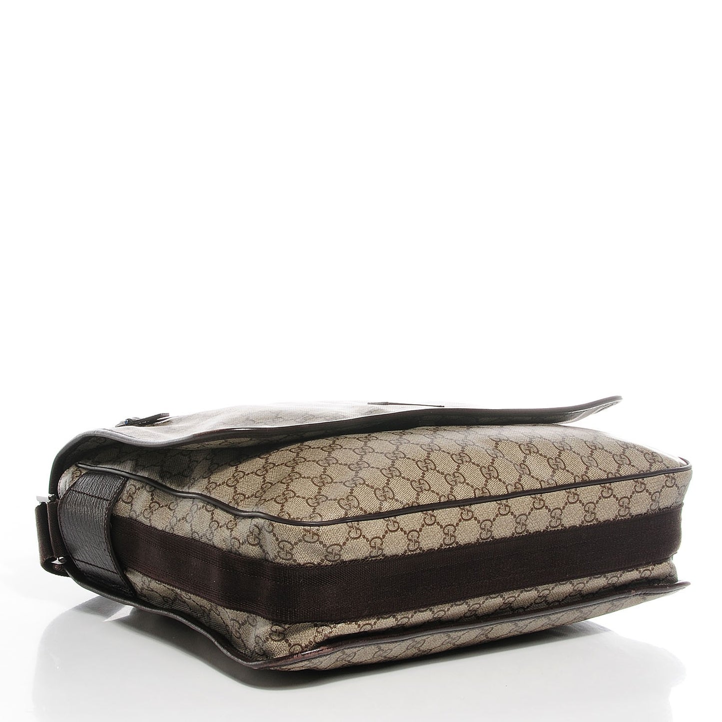 GG Plus Monogram Large Flap Messenger Bag Beige Dark Brown