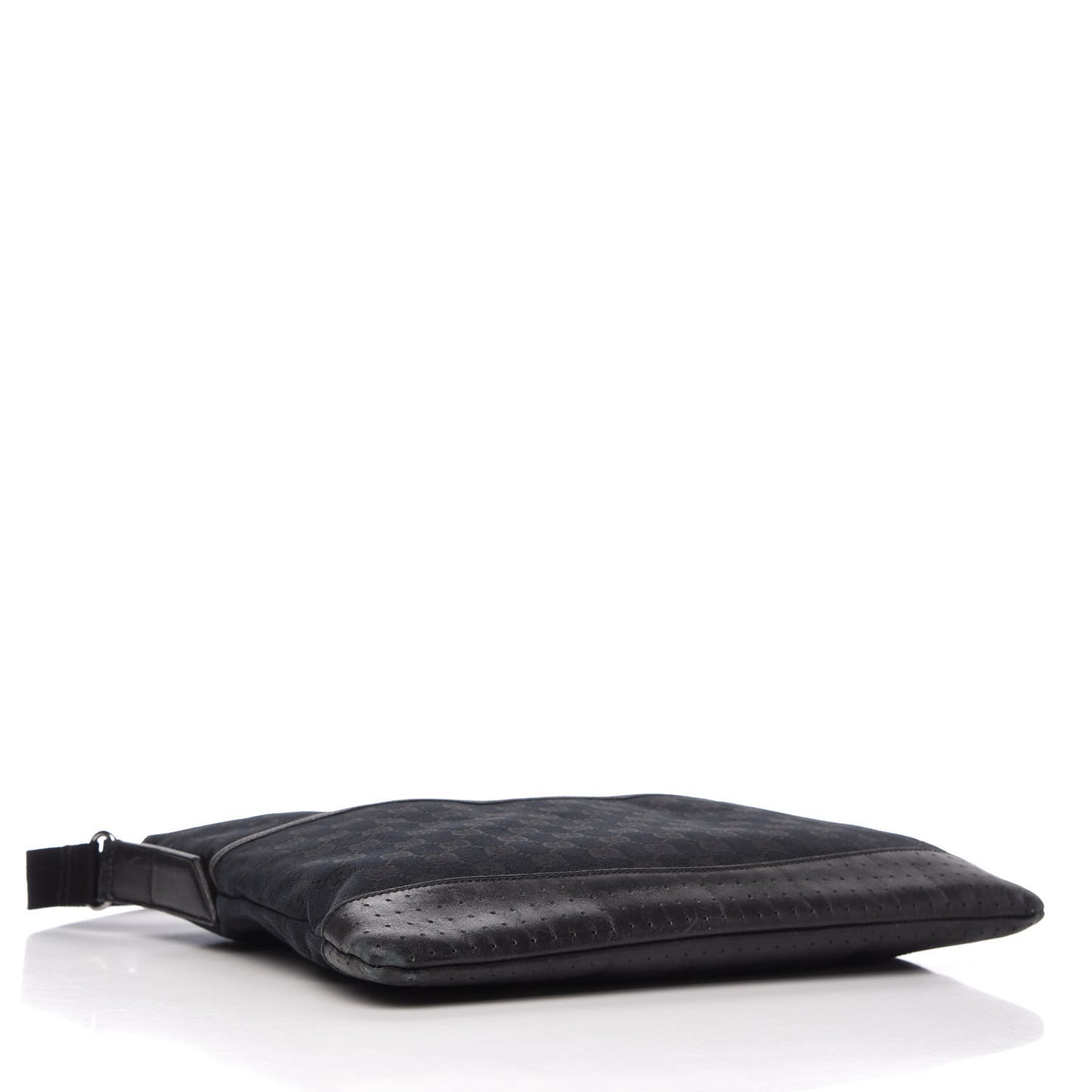 Monogram Perforated Calfskin Messenger Black