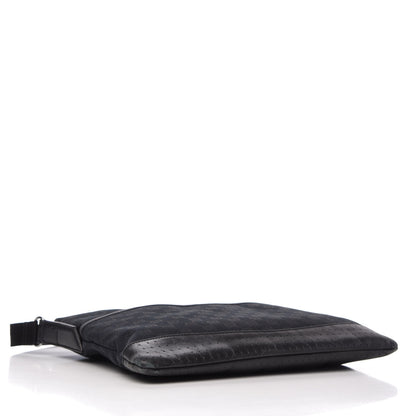 Gucci Monogram Perforated Calfskin Messenger Black 4 of 11