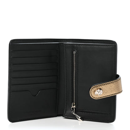 Alexander McQueen Metallic Calfskin Skull French Wallet Gold 4 of 4