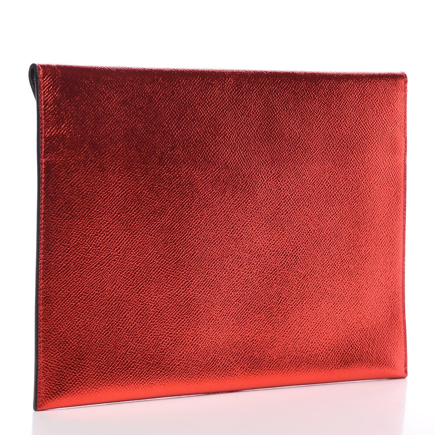 Burberry Metallic Calfskin Envelope Clutch Red 3 of 9