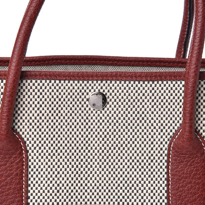 Hermes Toile H Buffle Gala Garden Party 36 MM Tote Rouge H 10 of 10