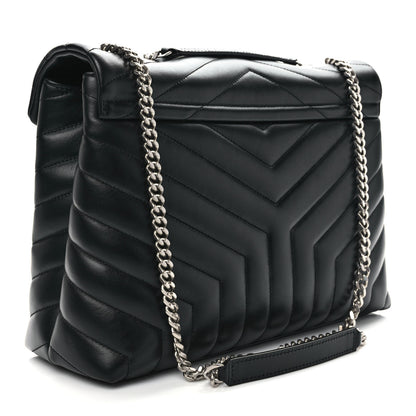 Saint Laurent Calfskin Y Quilted Monogram Medium Loulou Chain Satchel Black 3 of 10