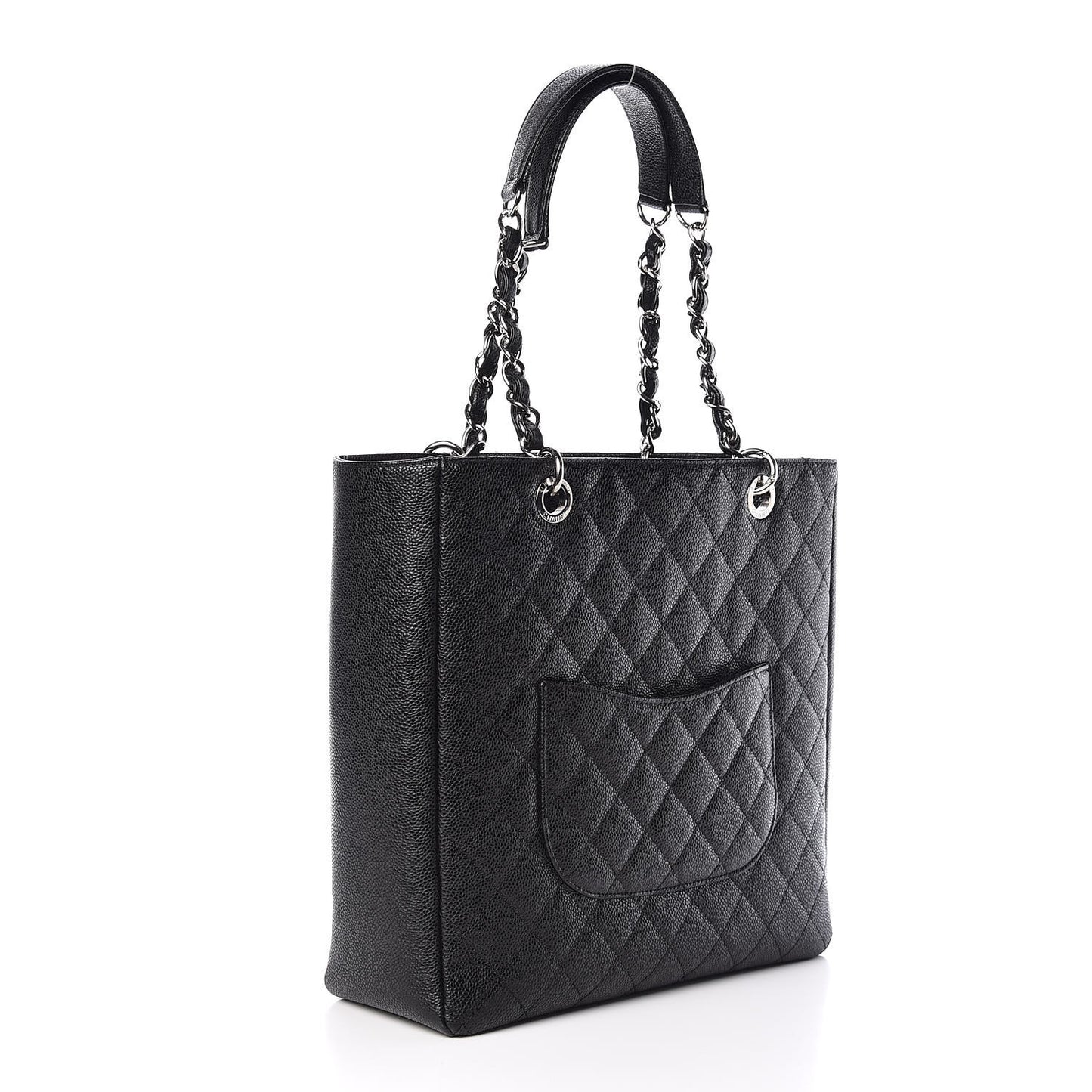 Caviar Quilted Petit Shopping Tote PST Black