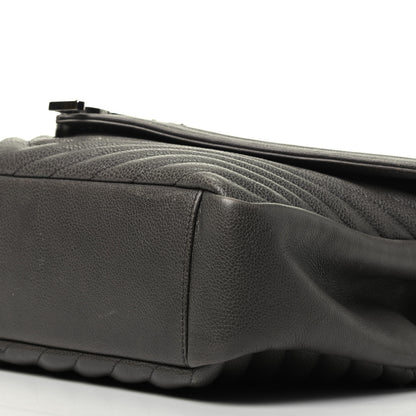 Saint Laurent Sheepskin Matelasse Chevron Monogram Large College Satchel Dark Anthracite 8 of 8