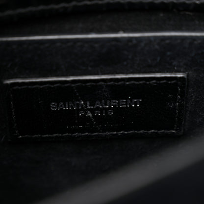 Saint Laurent Calfskin Crocodile Embossed Medium Monogram Sunset Black 7 of 11