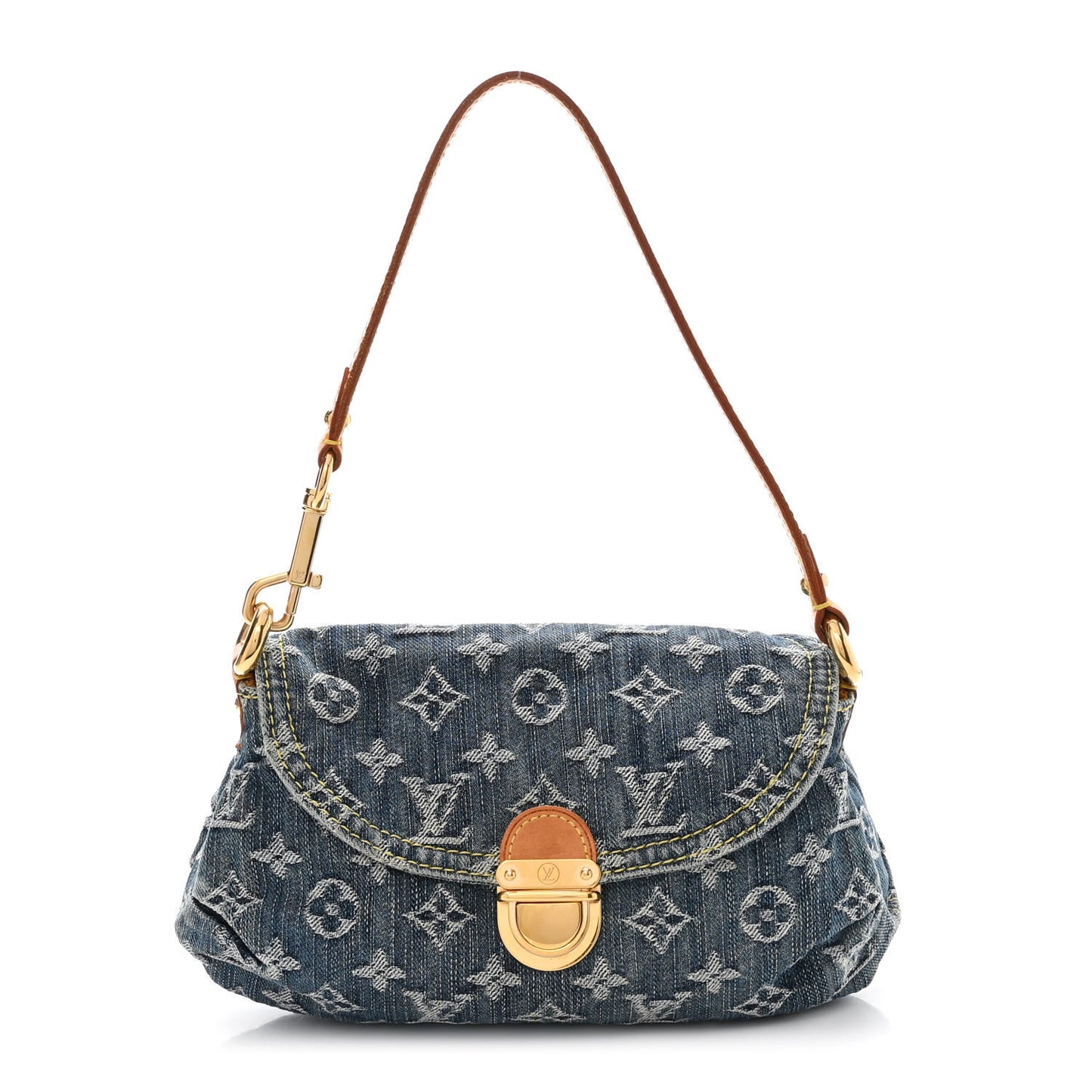 Monogram Denim Mini Pleaty Blue