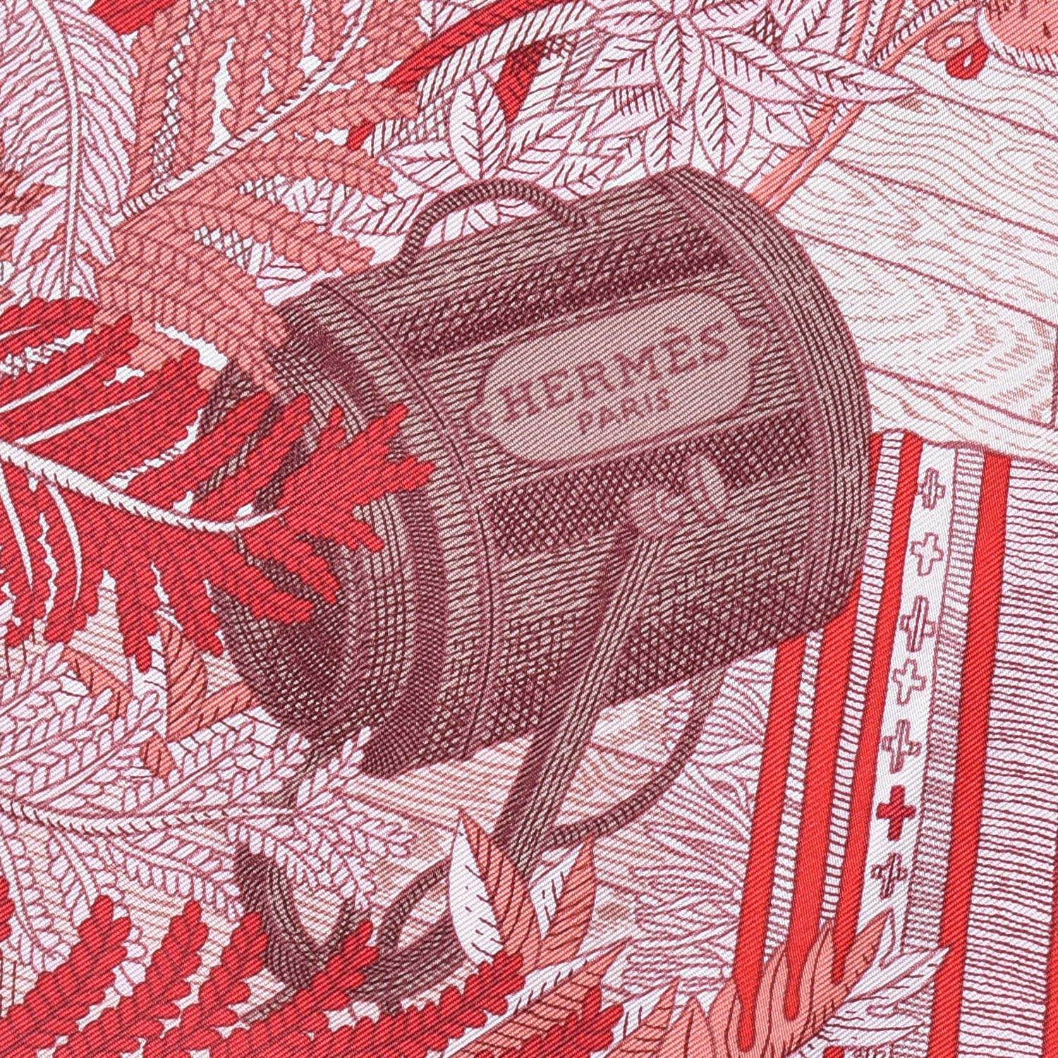 Hermes Silk Acte III Scene I La Clairiere Scarf 90 Rouge Rose Blanc 4 of 8