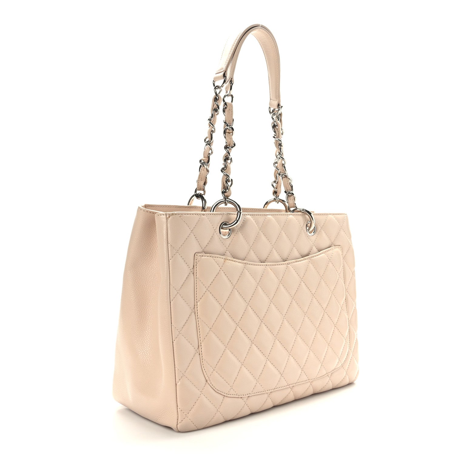 Chanel Caviar Quilted Grand Shopping Tote GST Beige 3 of 10