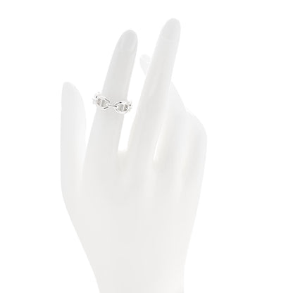 Hermes Sterling Silver PM Chaine d'Ancre Enchainee Band Ring 49 5 2 of 9